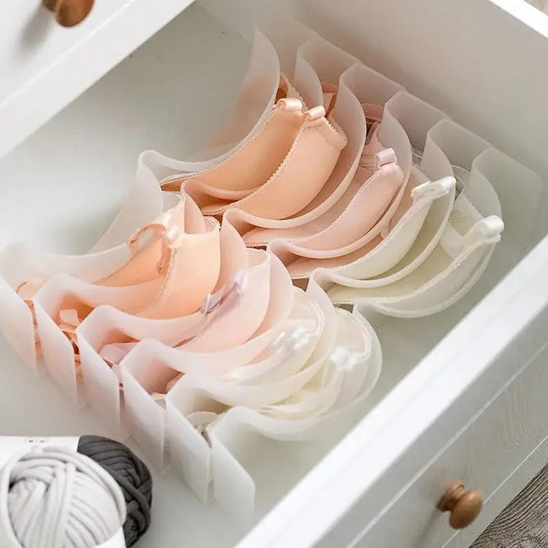 6Pcs/Set Plastic Underwear Storage Box Drawer Divider Closet Bra Socks Organizer Household Clothes Sorting Rack