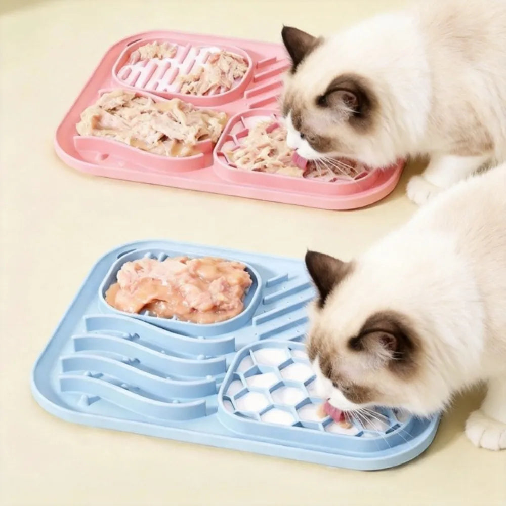 Silicone Pet Slow Feeder Mat Anti-choking Pet Licking Mat for Dogs Non-slip Dog Slow Food Plate with Suction Cups Pet Supplies