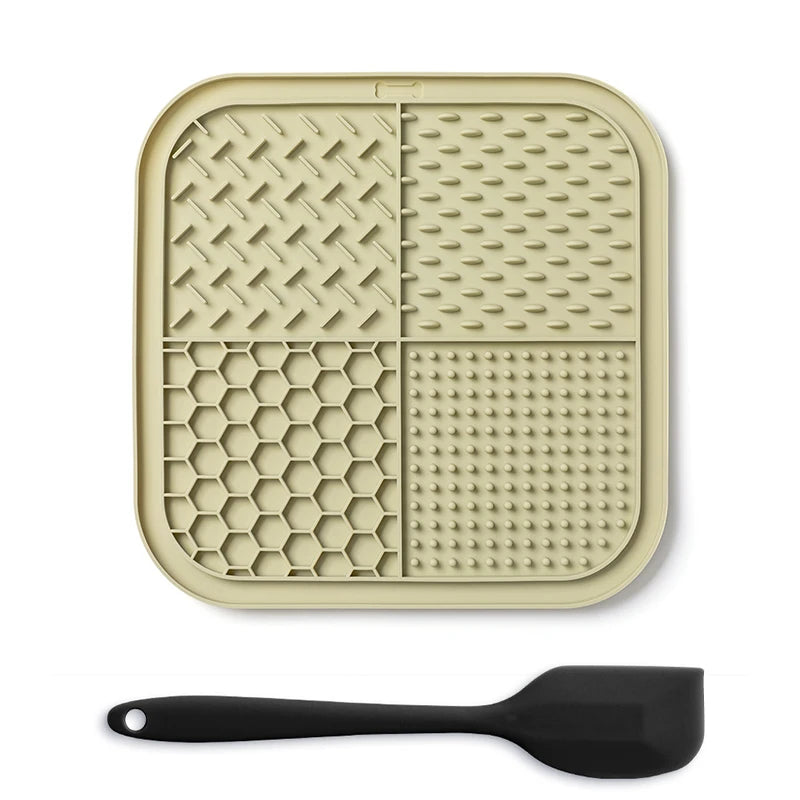 LMETJMA Lick Mat for Dogs and Cats Silicone Licking Mat with Suction Cups for Anxiety Relief Square Dog Slow Feeder Lick Pat
