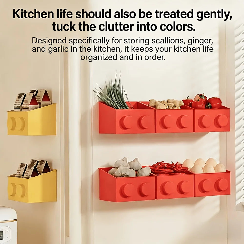 1pc Magnetic Basket Organizer for Fridge -Like ABS Plastic Storage Box, No Drill Design for Kitchen Counter,Holds Up to 3.5Lbs