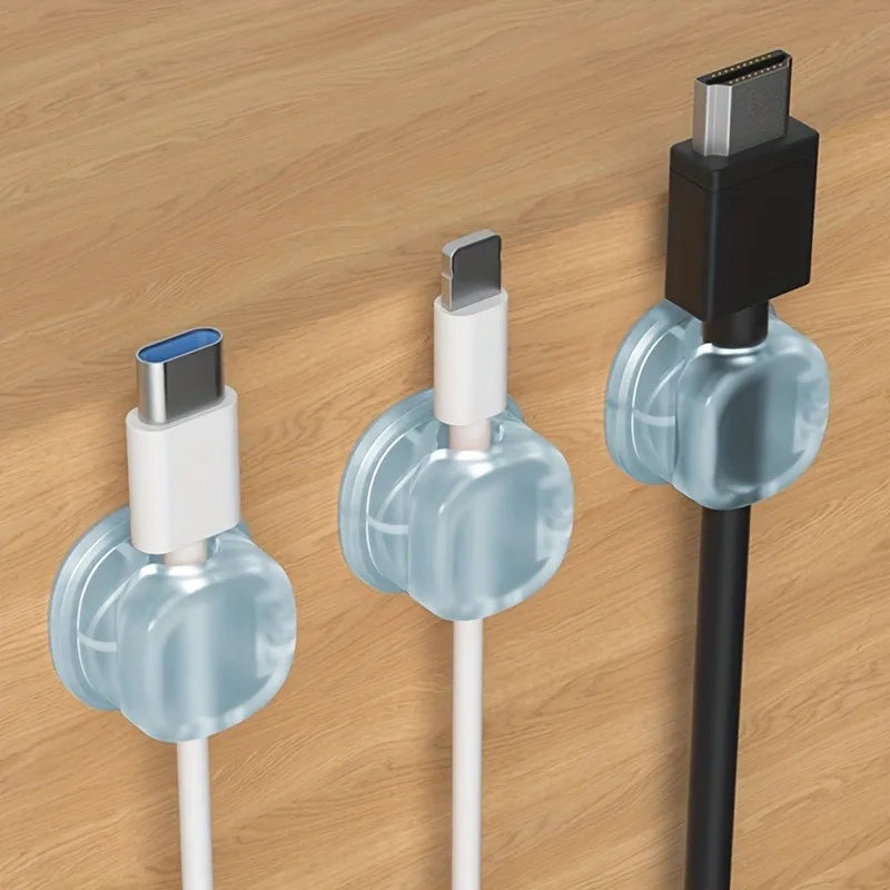 3pcs Solid Color Clear Cable Clip Cable Holder Adhesive Wire Keeper Cord Cable Organizer for Home Office Under Desk Management