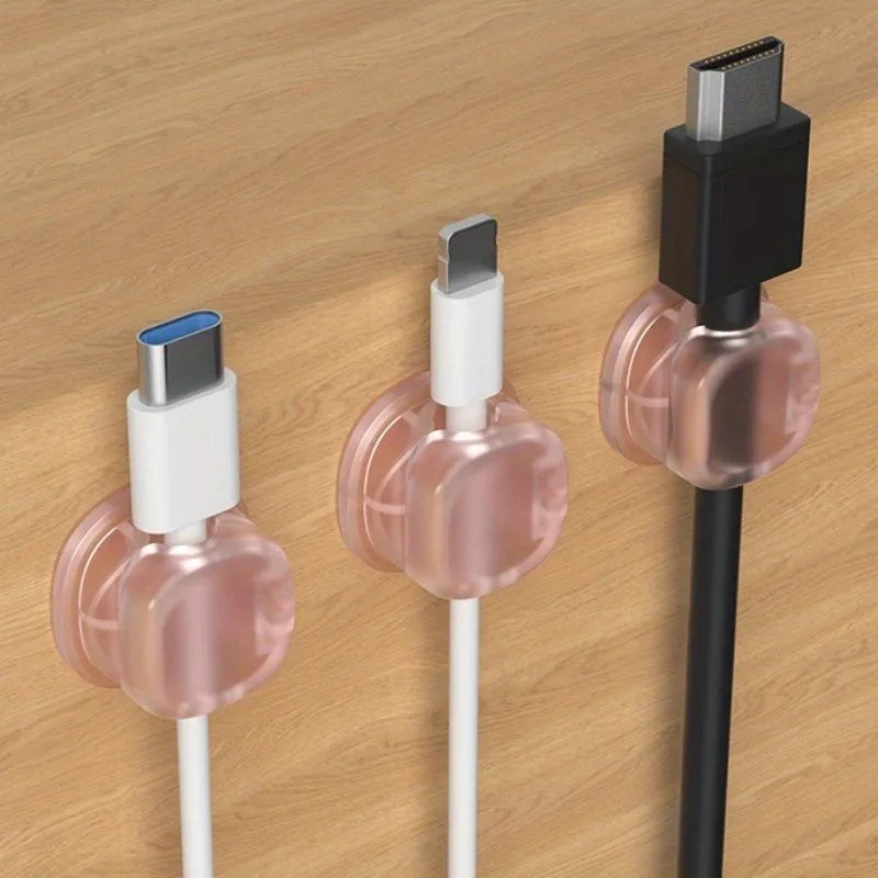 3pcs Solid Color Clear Cable Clip Cable Holder Adhesive Wire Keeper Cord Cable Organizer for Home Office Under Desk Management