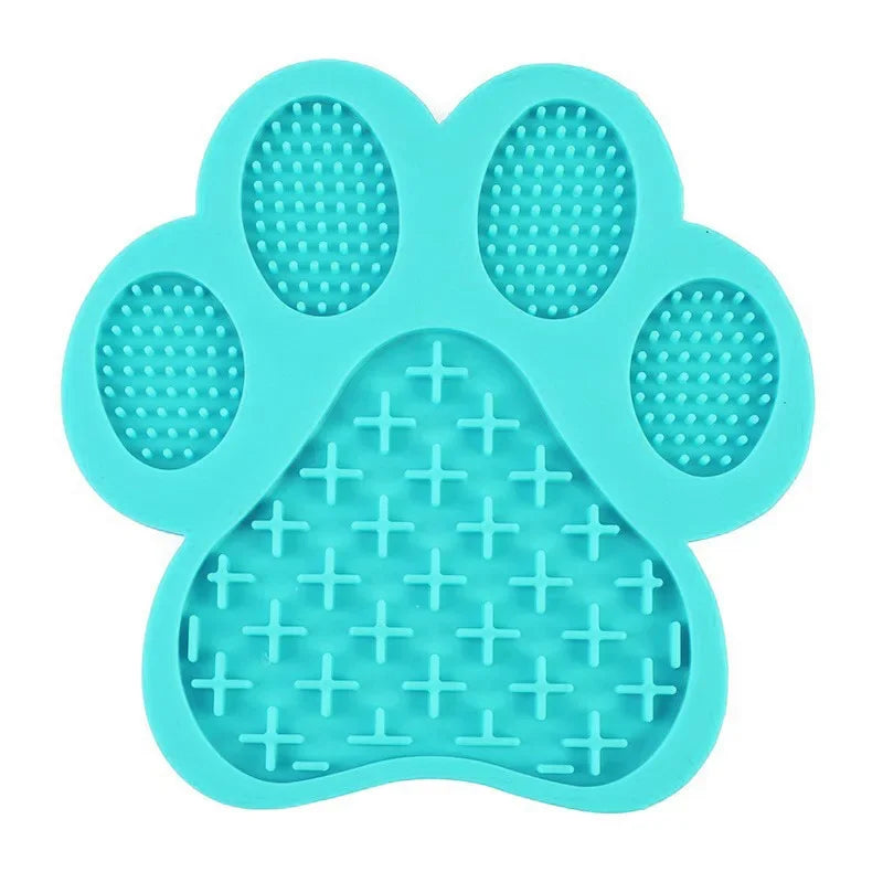 Dog Paw Silicone Pet Licking Mat Pet Slow Food Tray Dog Bath Distraction Silicone Dog Suction Cup Food Guard Training