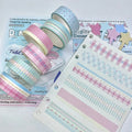 MINKYS 6pcs/lot Basic Decorative Tape Cute Cartoon Creative Decorative Washi Tape School Stationery