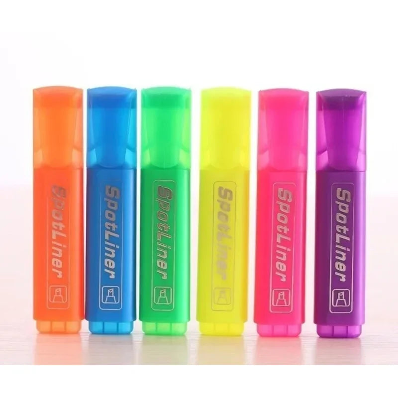4Pcs Highlighters Paragraph Candy Color Large Capacity Neon Pen Paint Marker Rainbow Pens Writing Supplies Random Color