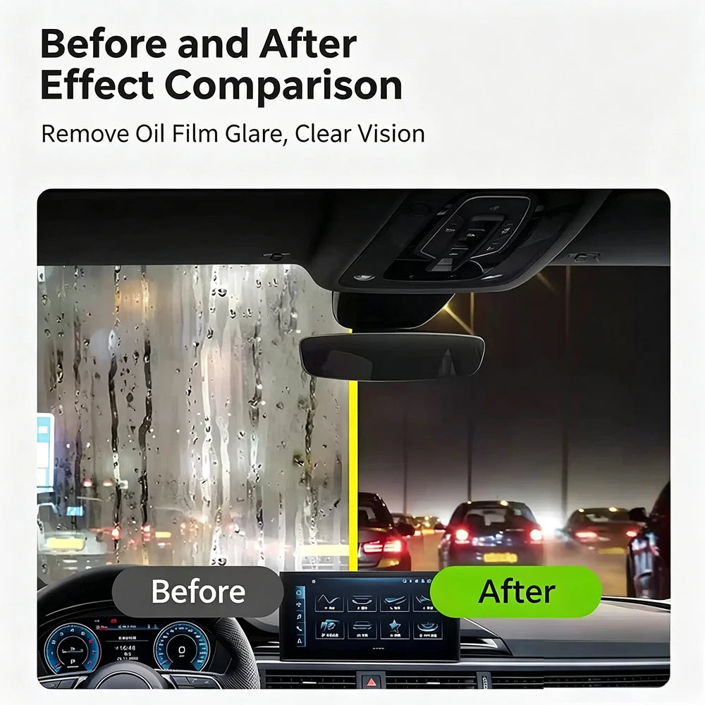 OGAS Car Glass Cleaner Gel & Foam Windshield Watermark Remover Anti-Fog Coating, Fast Cleaning Rainproof for Car Glass Windows