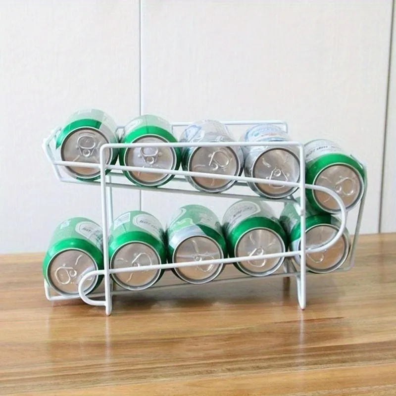 2026 Metal Beverage Beer Rack Storage Organizer Holder Can Tank Kitchen Finishing Refrigerator Fridge Pantry Space Saver Tools
