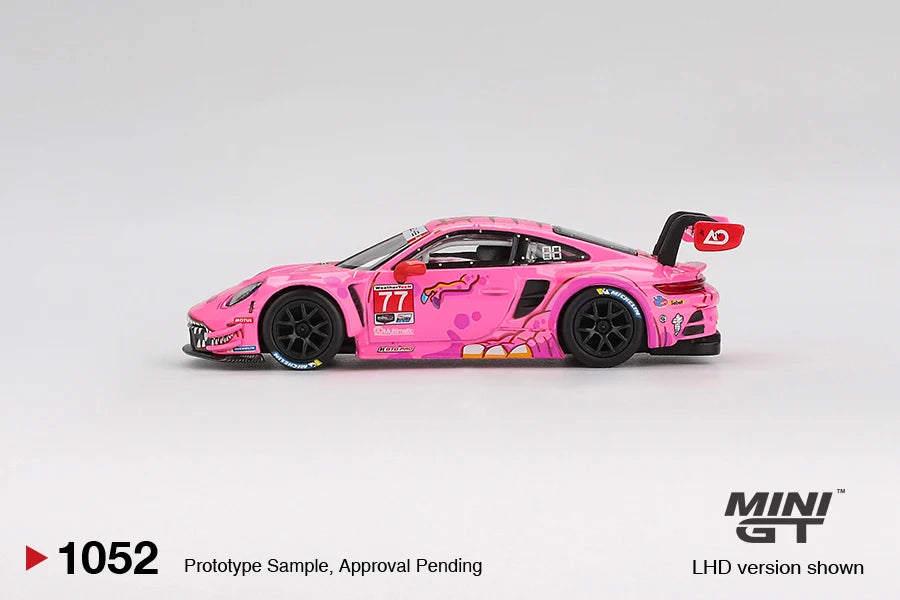 MINIGT 1/64 Porsche 911 GT3 R (992) #77 AO Racing MGT01218-CH Car Alloy Toys Diecast Metal Model Kids Toys Boys