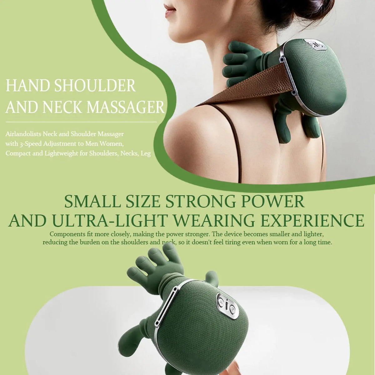 Neck Massager for Pain Relief Deep Tissue with Fingers Bionic Portable Cordless Electric Shiatsu Shoulder Massage with Heat