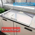 Stainless Steel Cutting Board  Food Grade 304 Extra Large Chopping Board with Non-Slip L-Shaped Edge Metal Pastry Board Dough Roller Mat   Double Sided for Meat Vegetables Dough Kneading Baking Kitchen Tool