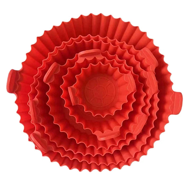Airfryer Silicone Basket Reusable Oven Baking Tray Silicone Mold For Air Fryer Pizza Fried Chicken Basket Air Fryer Accessories