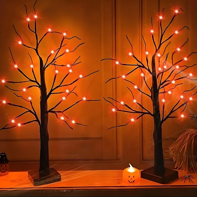 1 Piece of Classic Style LED Lights To Decorate Halloween and Christmas Desktop Trees, Support AA Batteries (Excluding)