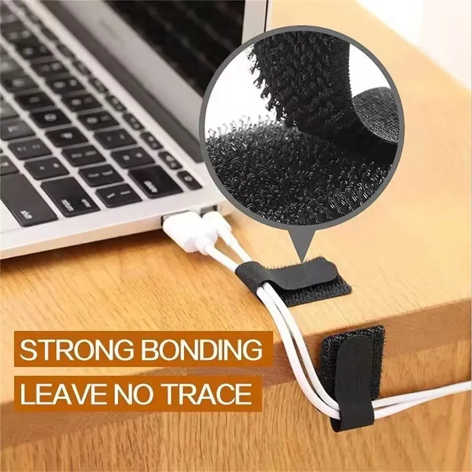 Adhesive Cable Clips - No-Residue Flexible Cord Organizers with Strong Adhesion for Desk Wall Home & Office Use - Portable Wire