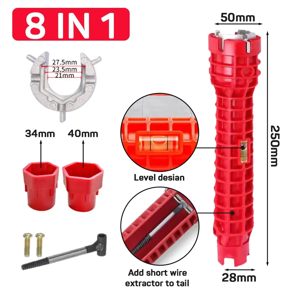 Sink Faucet Wrench Plumbing Repair Tool Anti-Slip Handle Double Head Wrench Bathroom Plumbing Water Heater Spanner Tool