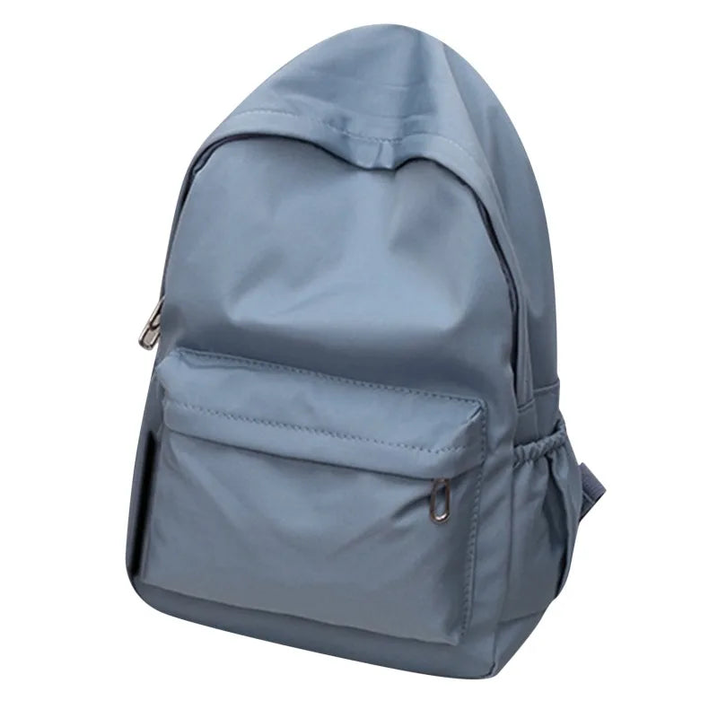 Women Schoolbag Waterproof Large Capacity School Backpack Smooth Zipper Solid Teens Girl Casual Daypack Bag Student Supply NEW