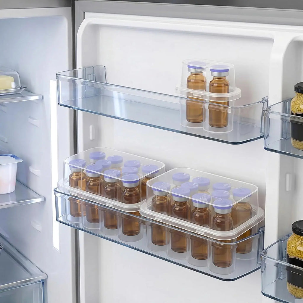 Peptide Storage Box 2/10Slot Penicillin Bottle Case for Fridge Organizer Portable 3ml Glass Vials Microtube Secure Holder  Boxes