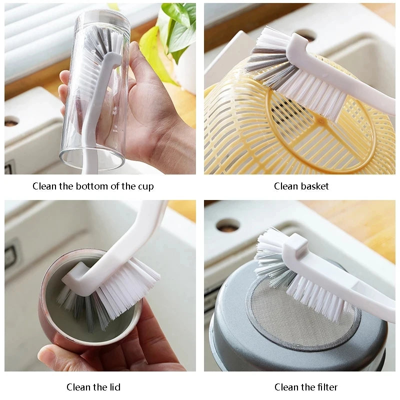 360° Long Handle Gap Cleaning Brush Multi-Purpose Narrow Cleaner for Fish Tank Baby Bottle Glass Tube Kitchen Household Supplies