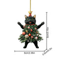 Christmas Tree Cat Bag Pendant, Car Rearview Mirror Backpack Hanging Ornament, Cute Christmas Decoration Accessory For Holiday Gift Giving