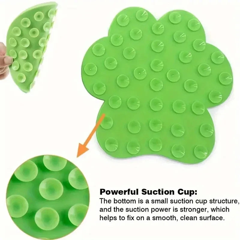 Dog Paw Silicone Pet Licking Mat Pet Slow Food Tray Dog Bath Distraction Silicone Dog Suction Cup Food Guard Training