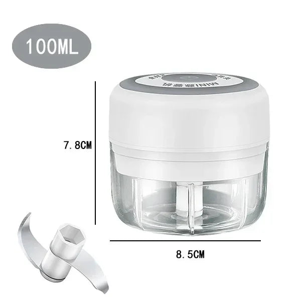 Portable Wireless Electric Mini Food Chopper Bowl Garlic Masher USB Rechargeable Vegetable Meat Grinder Kitchen Blender Gadget