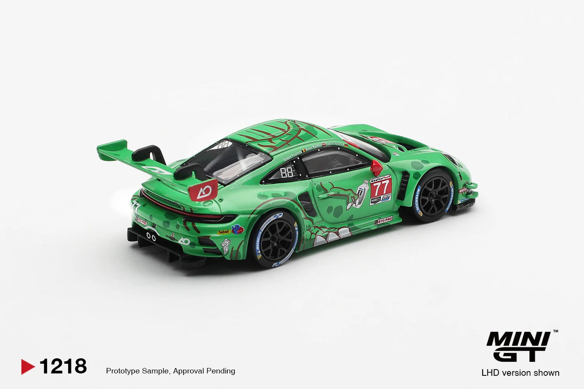 MINIGT 1/64 Porsche 911 GT3 R (992) #77 AO Racing MGT01218-CH Car Alloy Toys Diecast Metal Model Kids Toys Boys