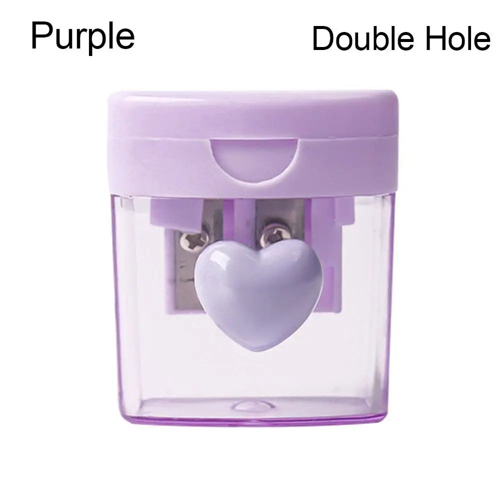 Cartoon Pencil Sharpener Single/Double Hole Pencil Cutter Tool Student Stationery Simple School Office Supplies High Quality