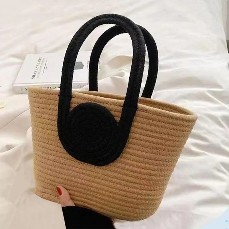 Vintage Rattan Beach Tote