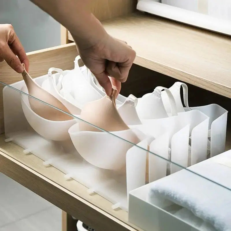 6Pcs/Set Plastic Underwear Storage Box Drawer Divider Closet Bra Socks Organizer Household Clothes Sorting Rack