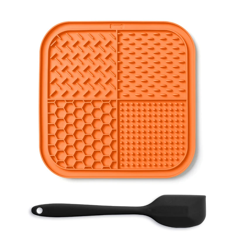 LMETJMA Lick Mat for Dogs and Cats Silicone Licking Mat with Suction Cups for Anxiety Relief Square Dog Slow Feeder Lick Pat