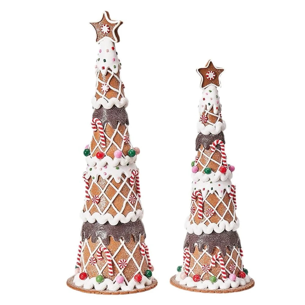 Christmas Luminous Castle Christmas Tree Decoration Ornaments Soft Clay Cute Macaron Accessories Xmas Holiday Supplies