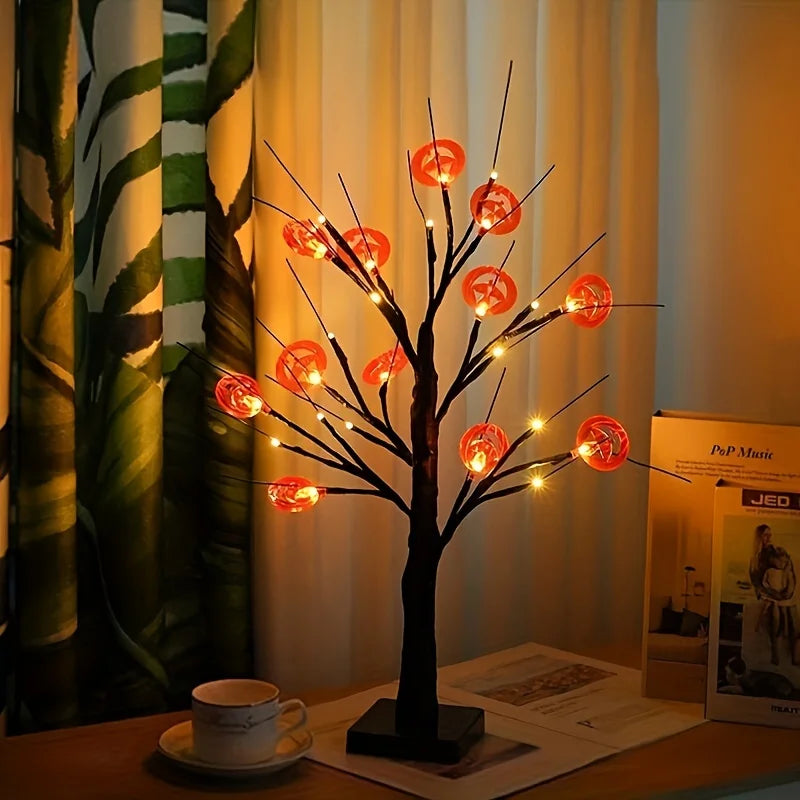 1 Piece of Classic Style LED Lights To Decorate Halloween and Christmas Desktop Trees, Support AA Batteries (Excluding)