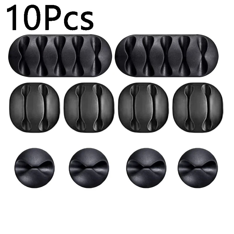 Self Adhesive Cable Clips Silicone USB Cable Organizer USB Charging Cable Winder Office Desktop Management Clips Cables Holder