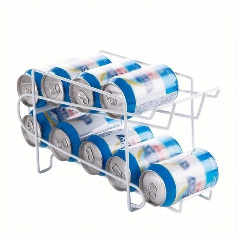 2026 Metal Beverage Beer Rack Storage Organizer Holder Can Tank Kitchen Finishing Refrigerator Fridge Pantry Space Saver Tools