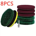8Pcs 4 Inch Electric Drill Brush Scrub Pads Grout Power Drills Scrubber Cleaning Brush Tub Cleaner Tools Kit Dusty Brush