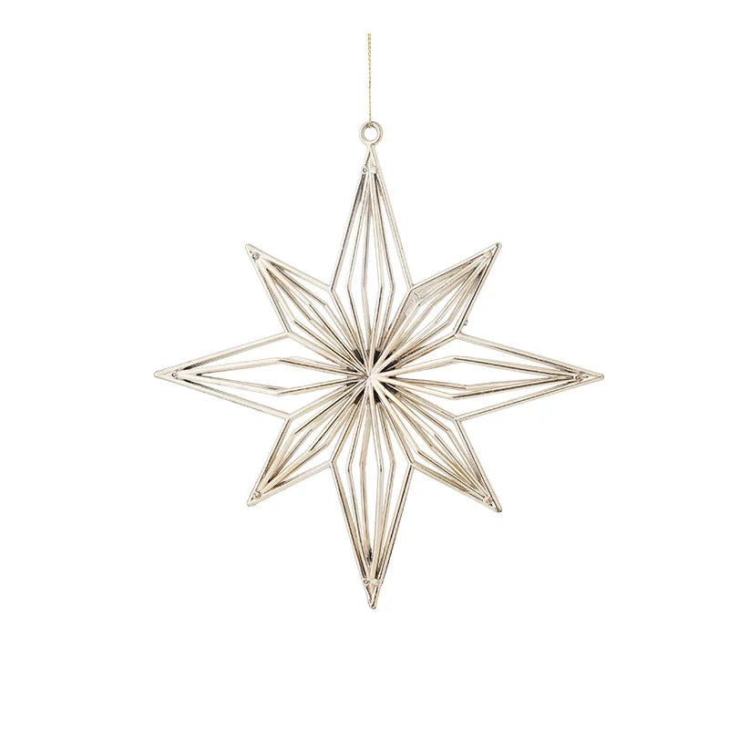 2025 Christmas Tree Ornaments Gold Plastic Elk Unicorn Angel Snowflake Hanging Pendants 2026 New Year Home Decoration Kids Gift