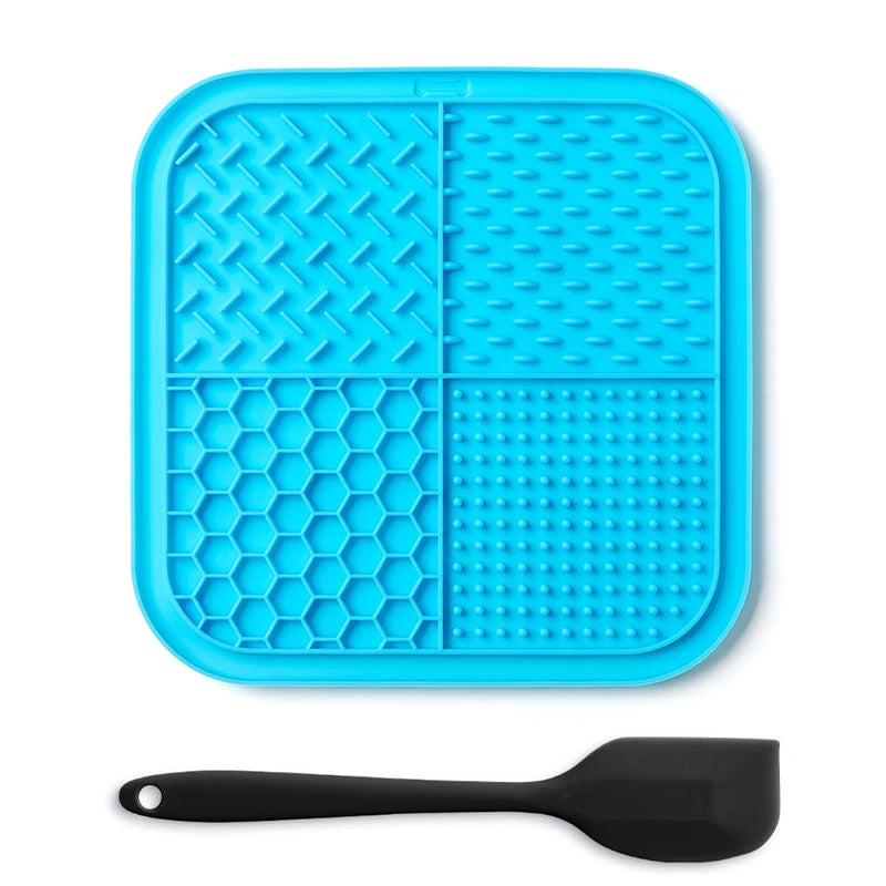 LMETJMA Lick Mat for Dogs and Cats Silicone Licking Mat with Suction Cups for Anxiety Relief Square Dog Slow Feeder Lick Pat