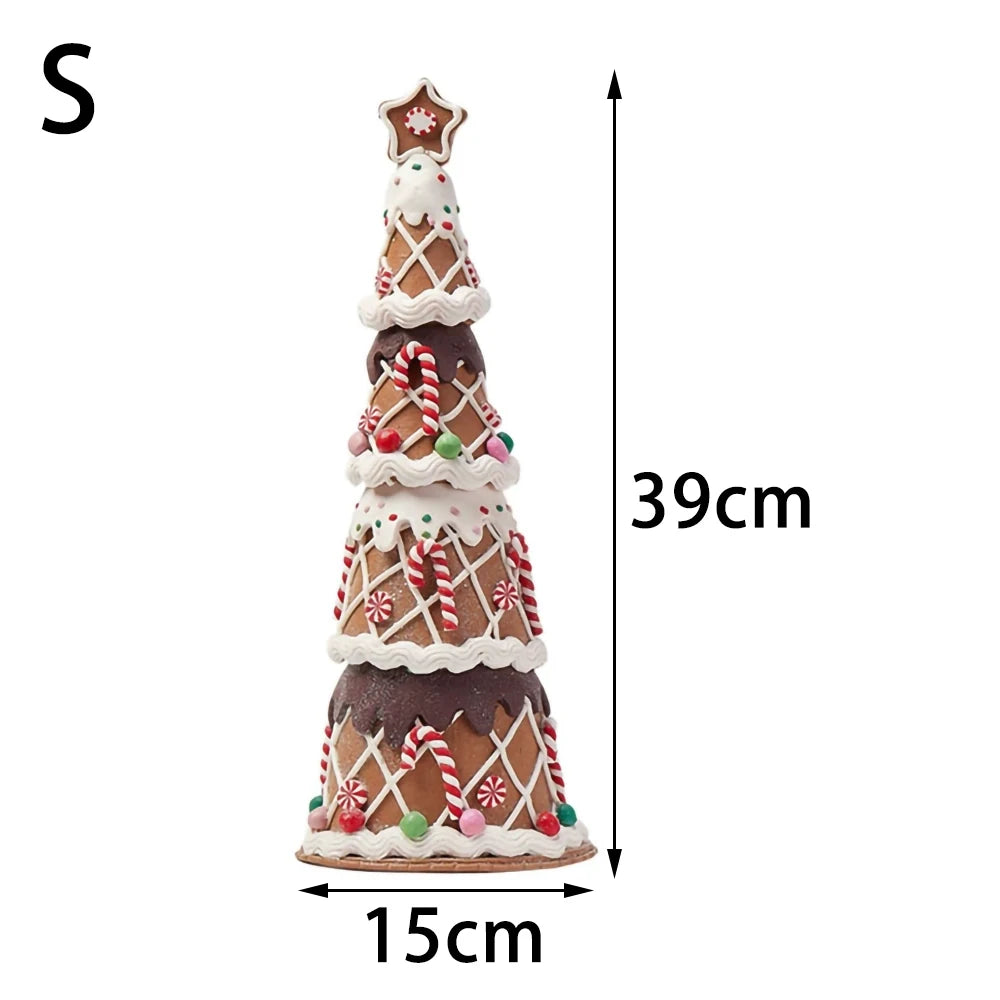 Christmas Luminous Castle Christmas Tree Decoration Ornaments Soft Clay Cute Macaron Accessories Xmas Holiday Supplies
