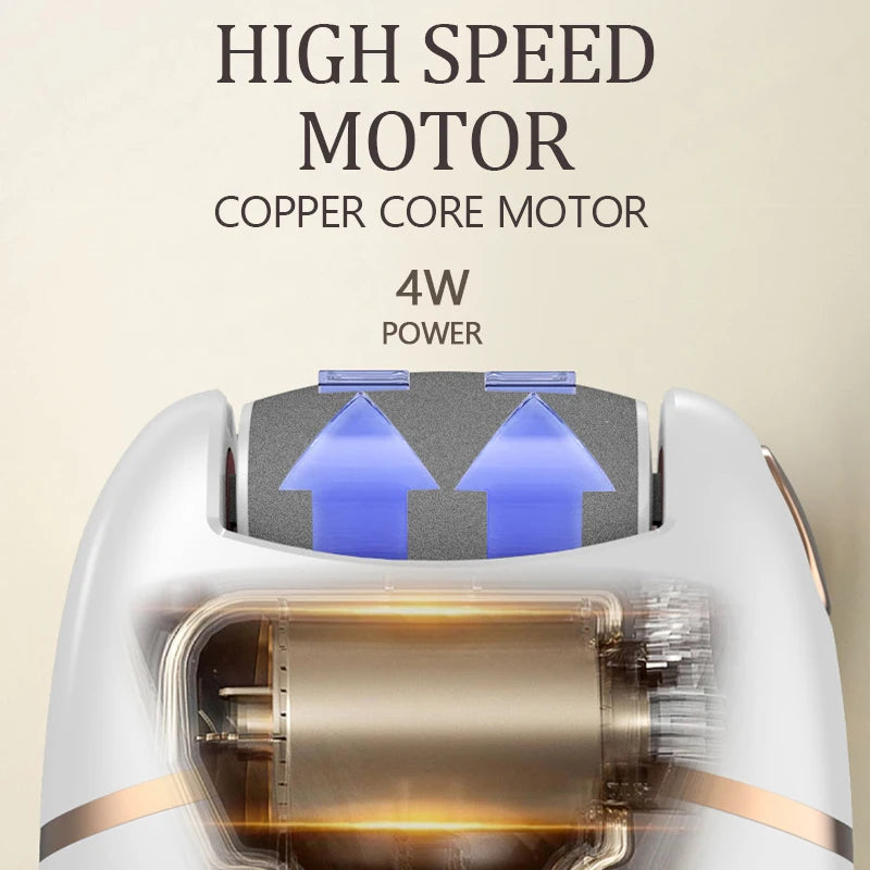 1 PCS Electric Foot Grinder Rechargeable Thick Leather Polishing Foot Grinder and 2 Different Thickness Grinding Heads