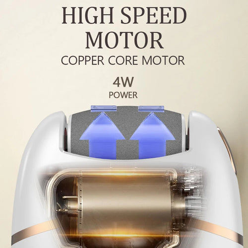 1 PCS Electric Foot Grinder Rechargeable Thick Leather Polishing Foot Grinder and 2 Different Thickness Grinding Heads