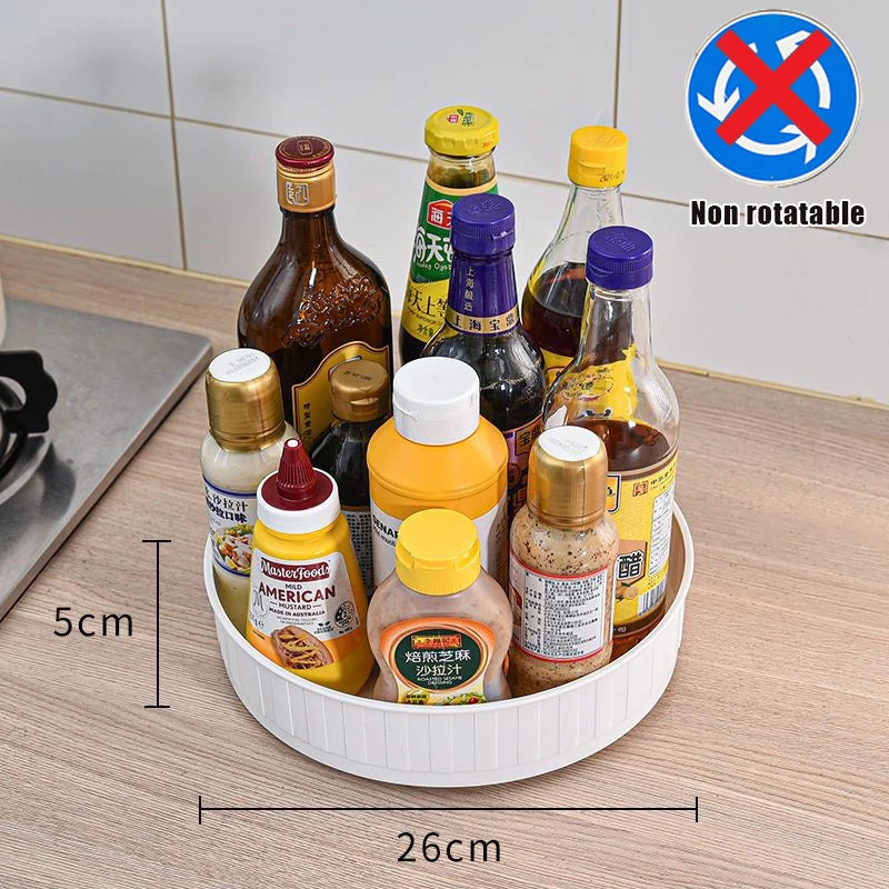 1/4Pcs 360 Rotatable Anti Sliding Kitchen Condiment Rotatable Storage Rack Tableware Cabinet Round Multi Functional Storage Rack