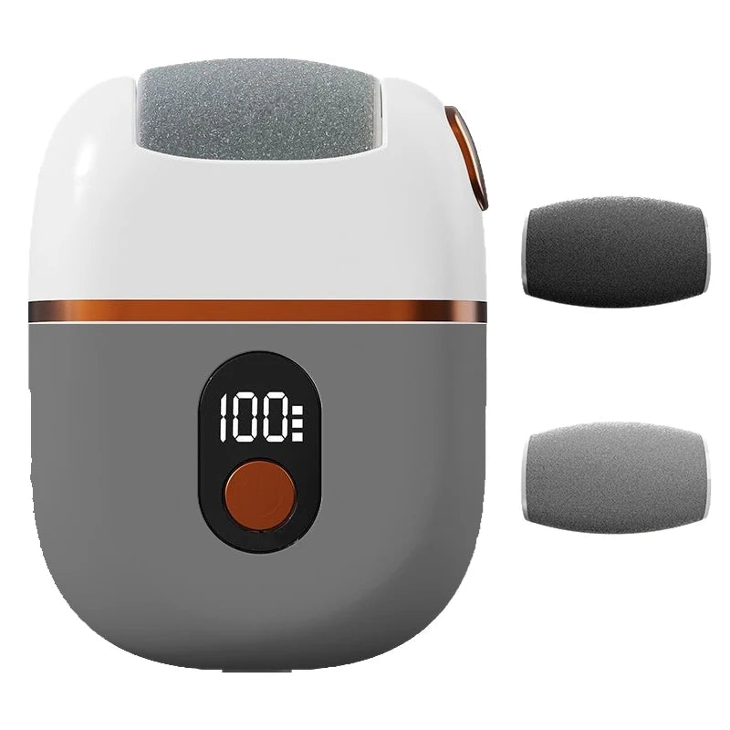 1 PCS Electric Foot Grinder Rechargeable Thick Leather Polishing Foot Grinder and 2 Different Thickness Grinding Heads