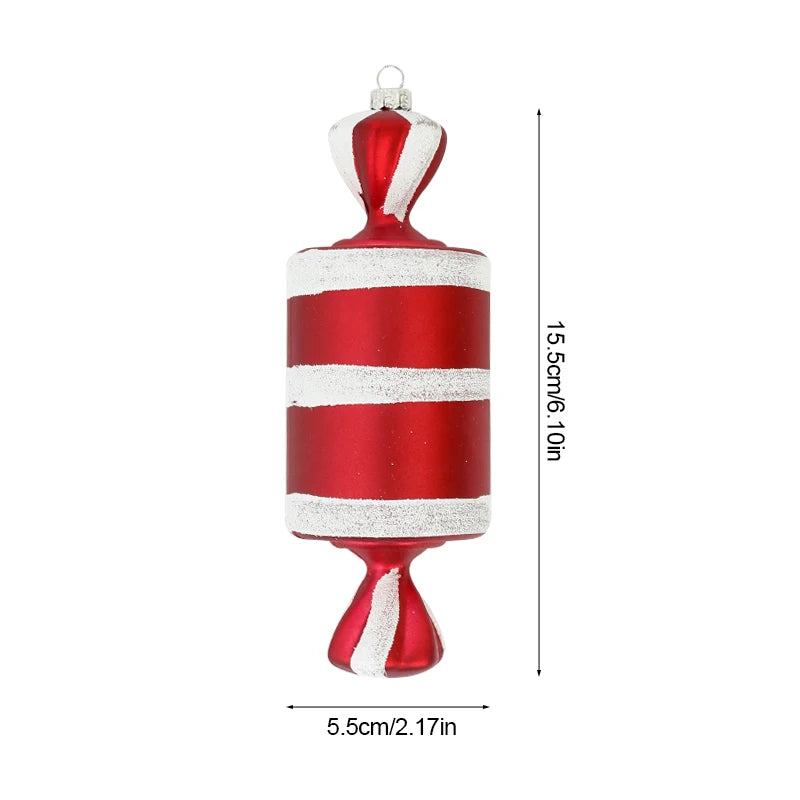 Big Christmas Lollipop Red Candy Cane Pendants Xmas Tree Hanging Ball Ornaments 2024 Christmas Decoration For Home New Year Gift