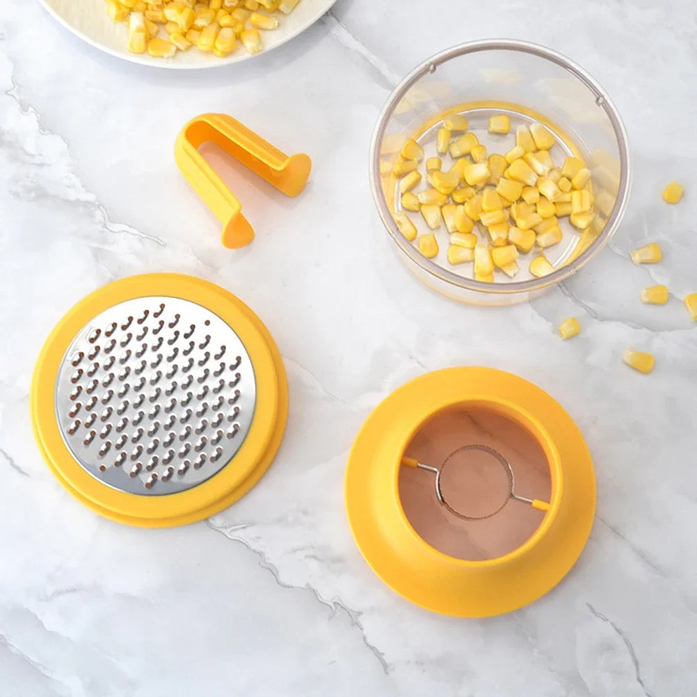 4 In 1 Corn Husker Corn Sheller Corn Cob Cutter Corn Thresher Corn Husker Cooking Tool Grind Garlic Kitchen Gadget
