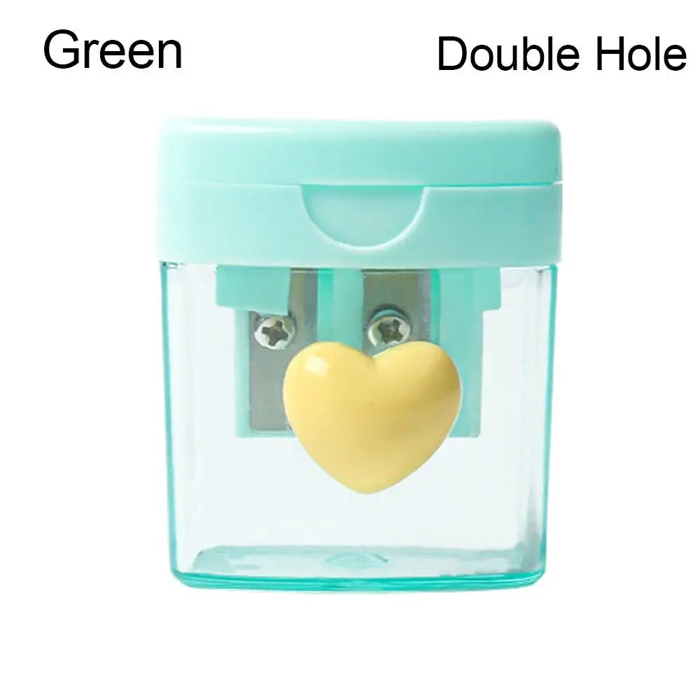 Cartoon Pencil Sharpener Single/Double Hole Pencil Cutter Tool Student Stationery Simple School Office Supplies High Quality