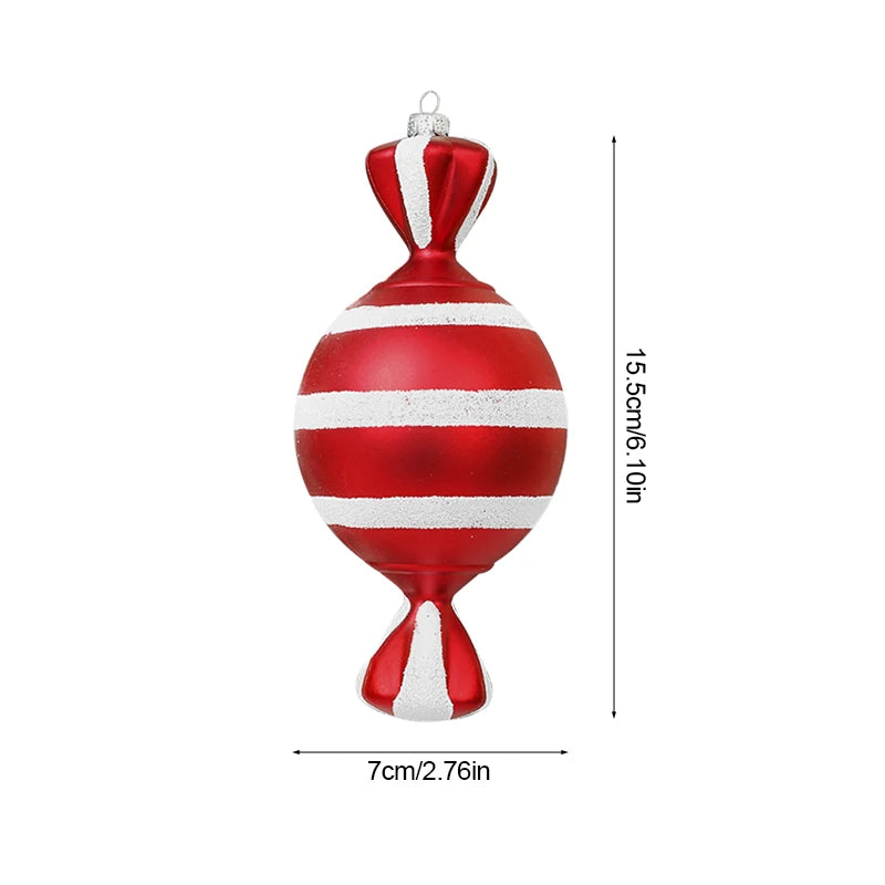 Big Christmas Lollipop Red Candy Cane Pendants Xmas Tree Hanging Ball Ornaments 2024 Christmas Decoration For Home New Year Gift