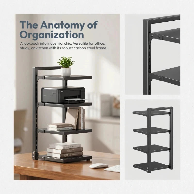 Multi Layer Under Sink Kitchen Storage Rack Adjustable Carbon Steel Floor Standing Pot Pan Organizer for Home Cookware