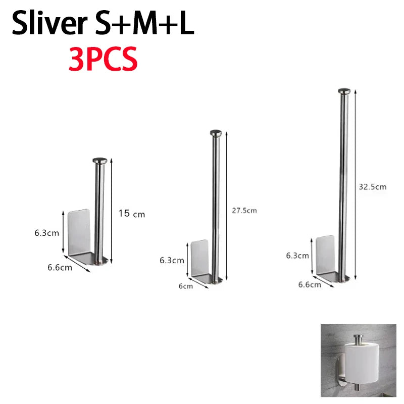 Kitchen Towel Holder Stainless Steel Paper Towel Holder Under Sink Organizer Lengthen Storage Rack Sink Accessories SNJ007