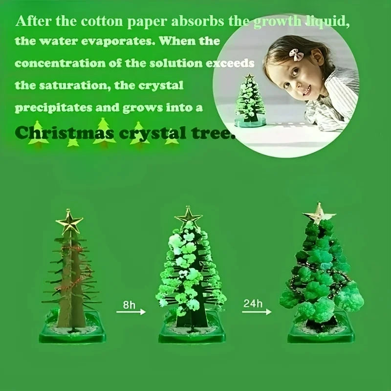 1pc Christmas Magic Crystal Tree Creative Science Experiment Christmas Tree Perfect Christmas Gift Childlike Surprise Fun Gift