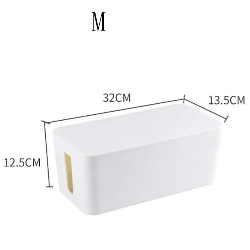 Cable Storage Box Power Board Wire Management Socket Strip Wire Case Dust Charger Socket Organizer Network Bin Charger