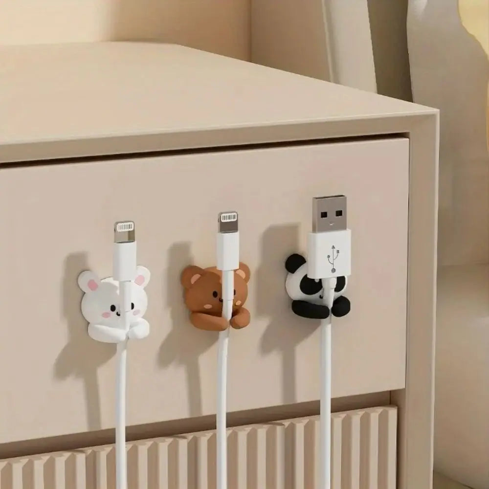 Strong Adhesive Self-Adhesive Cable Clip Cute Animal Design Desktop Organiser Cable Organizer Cord Winder Clip Mouse